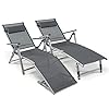   Giantex-Outdoor-Chaise-Lounge-Chair-Set-of-2-Folding-Lounge-Chair-w-8-Level-Adjustable-Backrests-Aluminum-Frame-Cozy-Headrest-Pillow-Patio-Recliner-for-Backyard-Poolside-Balcony-2-Gray