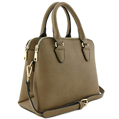 double zip top handbag