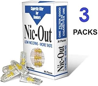 Nic-Out Cigarette Filters 3 Packs (90 Filters) Smoking Free Tar & Nicotine Disposable