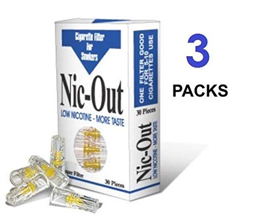 Nic-Out Cigarette Filters 3 Packs (90 Filters) Smoking Free Tar & Nicotine Disposable