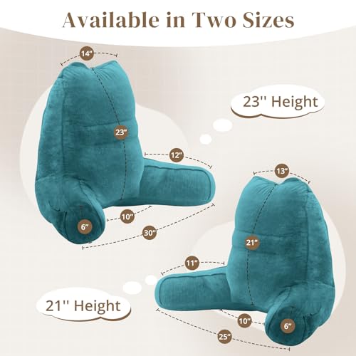 Image of Sasttie Reading Pillow for Bed, Back Pillow for Sitting Up, Teal Blue