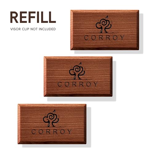 Image of Car Air Freshener Natural Essential Oil Scent, Odor Eliminator and Purifier, Sun Visor Clip Air Freshener for Car(Refill - 3 Pack - Warm Getaway)