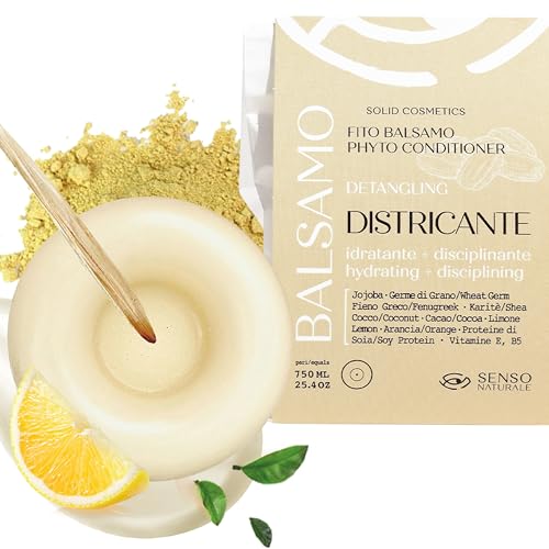 Senso Naturale Acondicionador Pelo Solido Desenredante, Desenreda Todo Tipo de Cabellos, Ilumina, Repara las Puntas Abiertas y Facilita el Peinado, 100% Ecológico, Vegano, Bio, Natural, pH 4.5-5.5