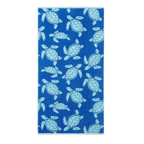 Tommy Bahama - Beach Towels, Absorbent & Fade-Resistant Cotton with Velour Loops, Tropical Beach Essentials, Set of 2 (Fish Blue, 36" x 72")