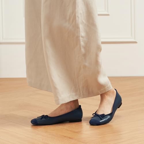 Image of C.Paravano Ballet Flats | Square Toe Shoes | Bow Slip Ons | Ballet Shoes for Women | Dressy Flats for Women
