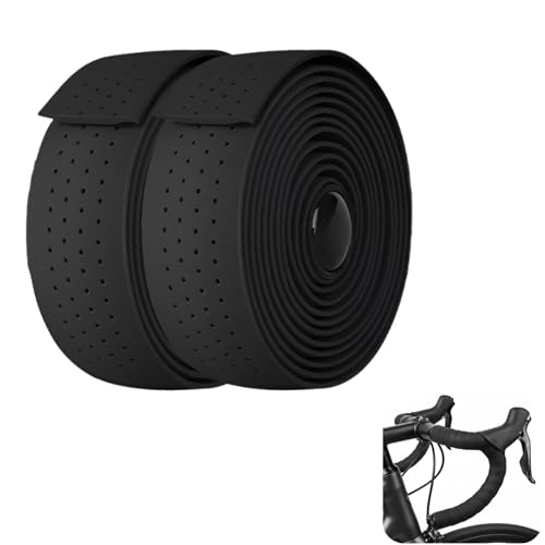 Bike Handlebar Tape (Set of 2) Black - Enhance Your Cycling Experience with Non-Slip Bicycle Handlebar Wraps for All Weather Comfort and Sweaty Grip Absorption - Includes 2 Rolls