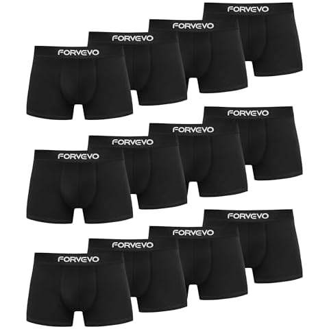 FORVEVO Men's Cotton Boxer Shorts - 12 Pack Cover