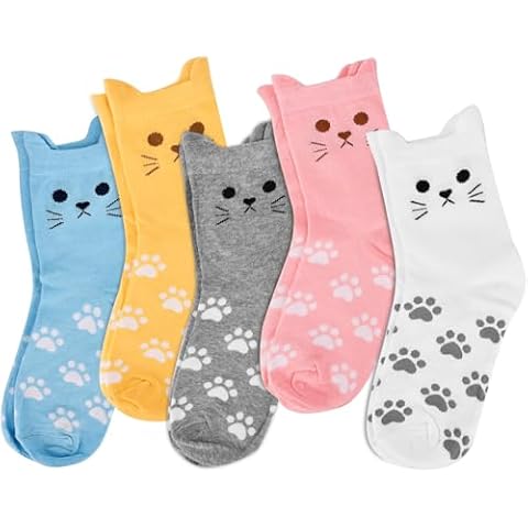 Ulrhpc Valentines Day Gifts for Her Girlfriend Teen Girls,Stocking Stuffers for Women Adults, Funny Gifts Cat Socks Cover