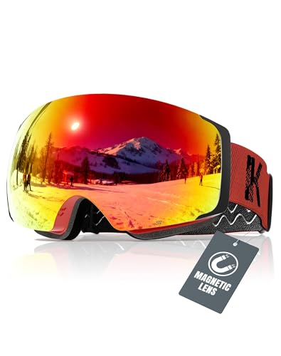 Innerking&reg; Magnetic Ski Goggles, Interchangeable Lens Snow Goggles SGS Approved, OTG Anti Fog...