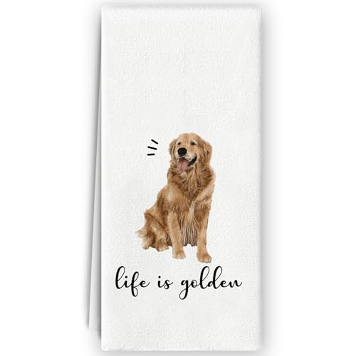 Bnzolyoia Golden Retriever Dish Towels - Funny Golden Retriever Gifts