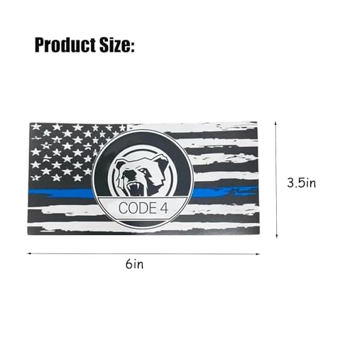 Image of 10pcs Thin Blue line Flag Code 4 Car Sticker Decal, Police Support American Flag Bumper Stickers for Cars Trucks Window Laptop, Bandera de policia la linea Azul para carro