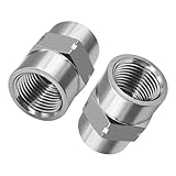 Beduan Stainless Steel Coupling Adapter 3/8' NPT Female x 3/8' NPT Female Hex Coupler Pipe Fitting for Air Water Gas Oil(Pack of 2)