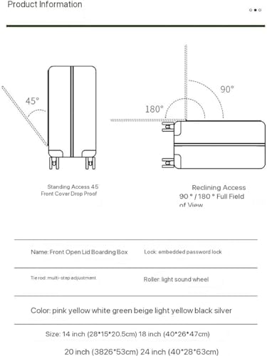 Checked Luggage Carry On Luggage Two-Piece Suitcase Set, Coded Boarding Case, 18in Trolley Case, Lightweight Suitcase Luggage Suitcase (Color : B, Size : 14+18in)2