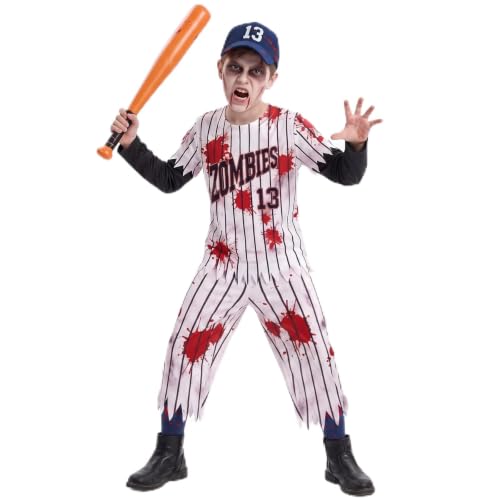 Zombie Basketball Player Costume Boys Scary Halloween Costumes for Kids