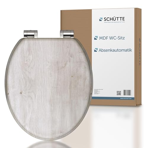 SCHÜTTE WC-Sitz LIGHTWOOD mit Absenkautomatik aus Holz, hochwertiger Toilettendeckel mit 175kg Belastbarkeit, Toilettensitz mit Brille, Klodeckel für WC, MDF Holzkern Klobrille mit Motiv SCHÜTTE WC-Sitz LIGHTWOOD mit Absenkautomatik aus Holz, hochwertiger Toilettendeckel mit 175kg Belastbarkeit, Toilettensitz mit Brille, Klodeckel für WC, MDF Holzkern Klobrille mit Motiv