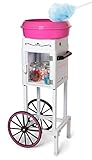 Nostalgia CCM200 Vintage Hard & Sugar-Free Cotton Candy Cart-36 Inches Tall, 36-Inched, White/Pink