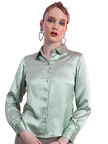 Image of KETCH Women Polyester Regular Fit Solid Full Sleeve Shirt