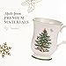 Spode Christmas Tree Footed Mug - 12 Oz Festive Mug for Coffee, Hot Cocoa, Lattes - Romantic Shape with Santa Design, Porcelain Mug - Dishwasher, Microwave, & Freezer Safe, Gift-Boxed