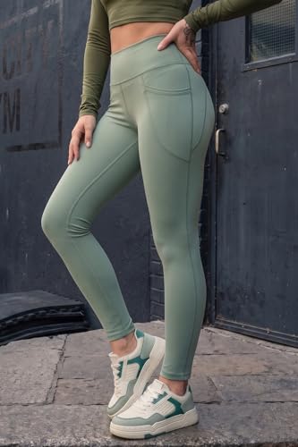 Image of JUNEBERRY Women's Solid Spandex Skinny Fit Activewear Legging | Stretchy, Lightweight & Comfortable for Gym Colors: Black, Navy, Light Grey, Sage, Cocoa, Wine, Mauve.