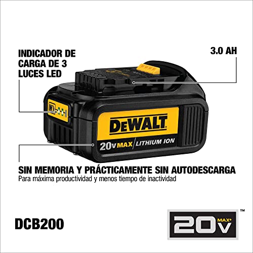 DEWALT Bateria 20V MAX* Litio-Ion Premium 3.0Ah DCB200