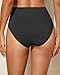 Tempt Me Women's Black High Waisted Bikini Bottom Full Coverage