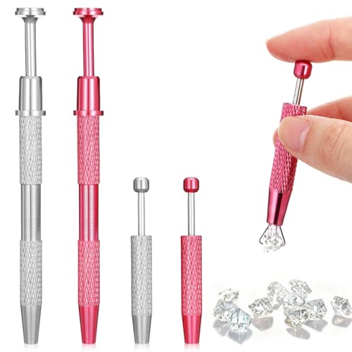 2 PCS Piercing Ball Grabber Tool Set Stainless Steel Jewelry Grabber 4 Claw Diamond Tweezers for Piercing Changing Earring Ball Grabbers Septum Balls Screw Tool Nose Ring Balls Grabbers