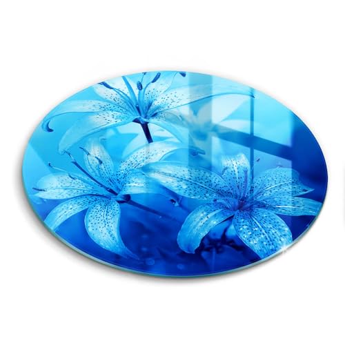 Plaque de protection induction fleurs bleues pour sublimer la cuisine - 2
