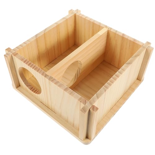 HIAKDOFT 木製ハムスター隠れ家 小動物ケージ用 素材 快適遊び場 可能 ハムスター チンチラ モルモット適用