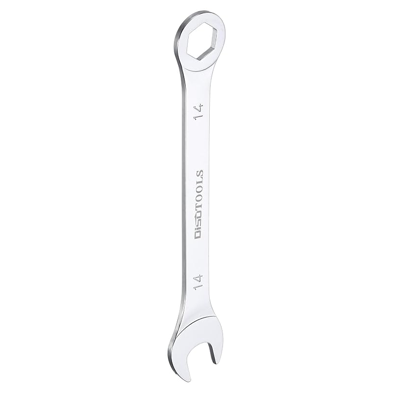 Chave Combinada 14 mm HARFINGTON em Aço Cromo-Vanádio CR-V, Perfil Fino, Boca de 6 Pontos com Deslocamento de 15°, 162 mm, 1 unidade
