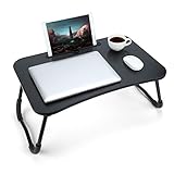 Lap Desk Bed Tray Table Foldable Laptop Bed Desk with Tablet Phone Holder Low Floor Table for Eating Breakfast Play Game Watch Read in Bedroom Living Room,Kids/ Adults/Students-Black (Arc Black)
