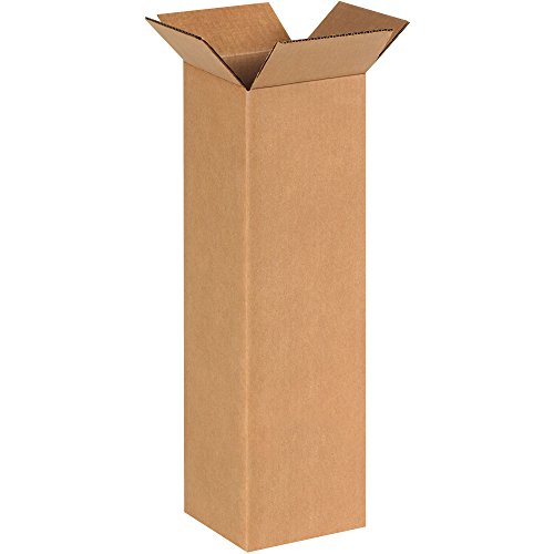 Image of BOX USA 6x6x20 Tall Corrugated Boxes, Tall, 6L x 6W x 20H, Pack of 25 | Shipping, Packaging, Moving, Storage Box for Home or Business, Strong Wholesale Bulk Boxes