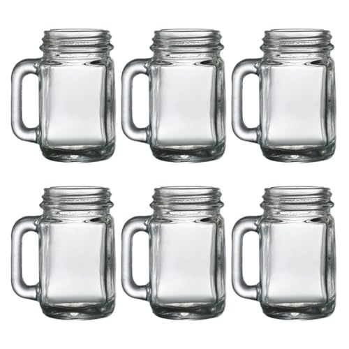 ERINGOGO 6 piezas Unidades Copas de Licor de Vidrio con Diseño de Mini Vasos para Cerveza y Cócteles Resistentes y Estables para Uso Doméstico y Bar