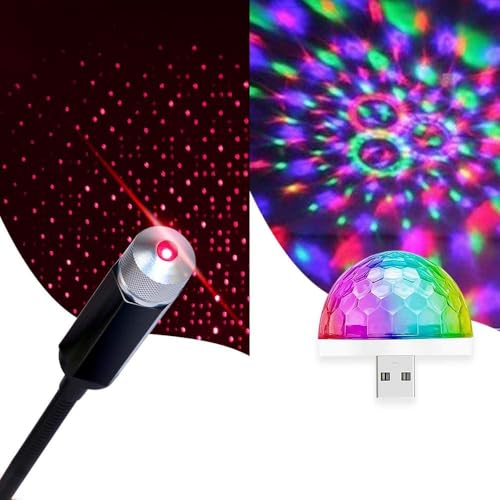 USB Star Night Light, Mini Disco Lamp, Flexible Romantic Galaxy A...