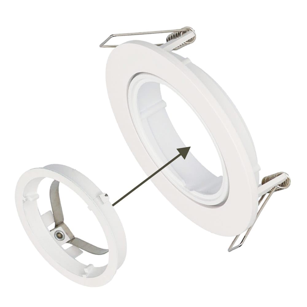 HOFTRONIC 6er Set Dublin LED Einbaustrahler - 4W 345lm - 2700K warmweiß - GU10 - Dimmbar - Rund - Schwenkbar - IP20 Innen - Weiß