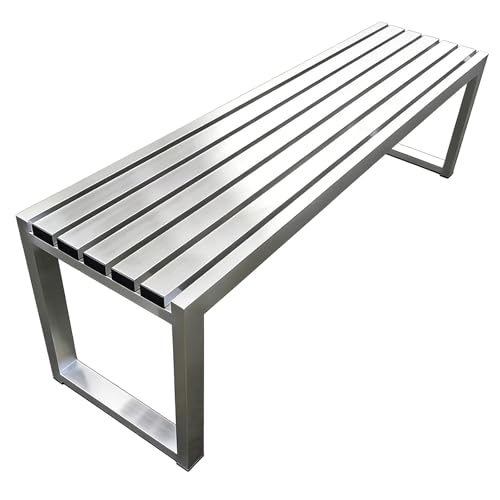 Banco de Parque de Metal en Acero Inoxidable 304 para Exterior sin Respaldo