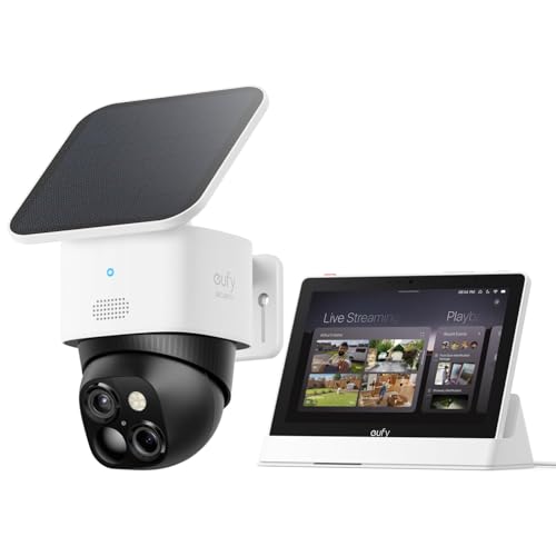 eufy Security SoloCam S340 Dual Cameras Solar Security Camera Outdoor Wireless, 3K Home Security Camera, 360° Surveillance, No Blind Spots, 2.4 GHz Wi-Fi, HomeBase S380 Compatible, No Monthly Fee