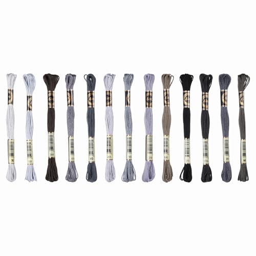Image of PATIKIL 13 Skeins Embroidery Floss Polyester Embroidery Threads Bracelets String for Cross-Stitch Hand Embroidery, Cyan-Gray Gradient