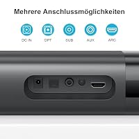 GarageRock Soundbar mit Subwoofer, 110W Surround Sound System mit Deep Bass&Auto Volume Boost&3 EQ Modi, Bluetooth 5.3/ARC/Opt/AUX, Standlautsprecher für Fernseher/PC/Projector, 1 Set – Ansicht 7