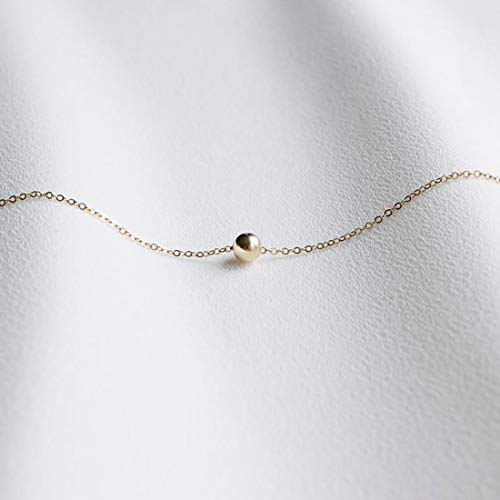Itianxi Gold Solid Ball Pendant Necklaces For Women,14K Gold Plated Cute Tiny Bead Charm Necklace,Cute Simple Dainty Ball Fashion Necklaces Jewelry For Women #TOP2