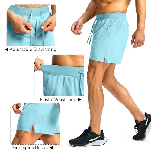 Image of Soothfeel Men's Running Shorts with Zipper Pockets 9 inch / 7 inch / 5 inch Quick Dry Eight Basketball Gym Workout Athletic Shorts