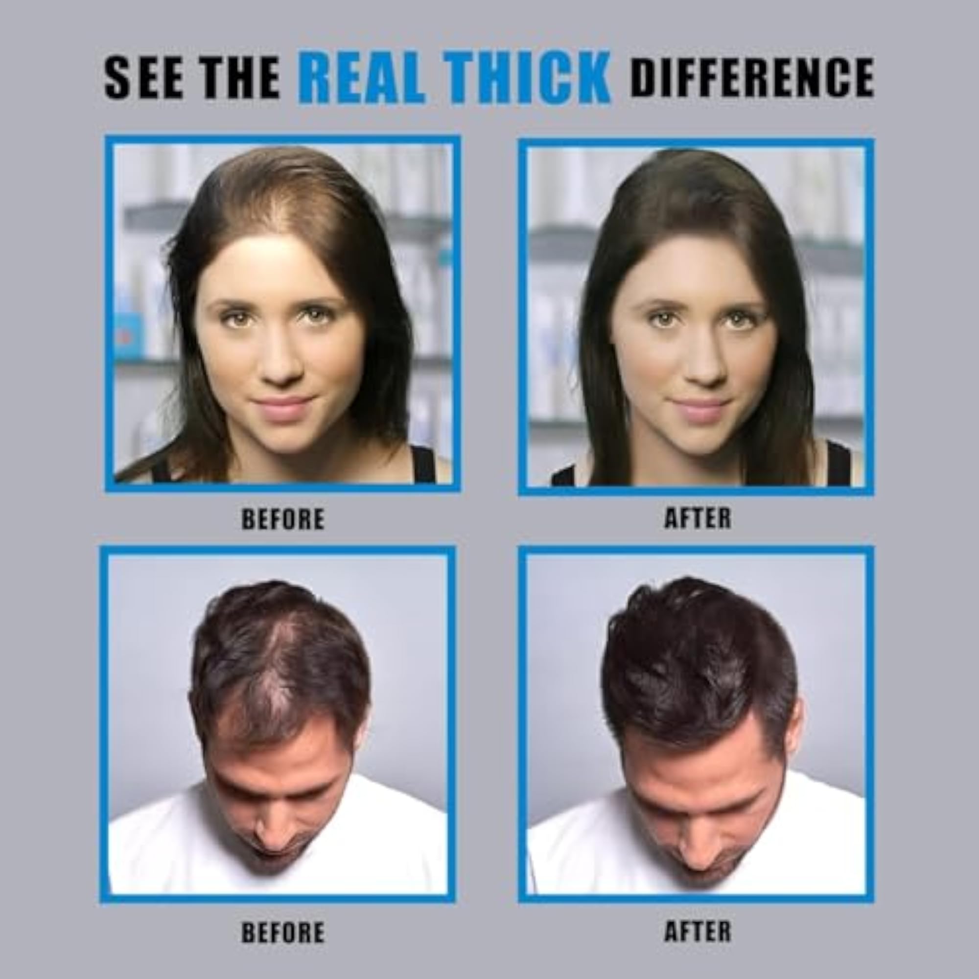 Keratin Hair Building Fiber, Thicker & Fuller Hair Solution