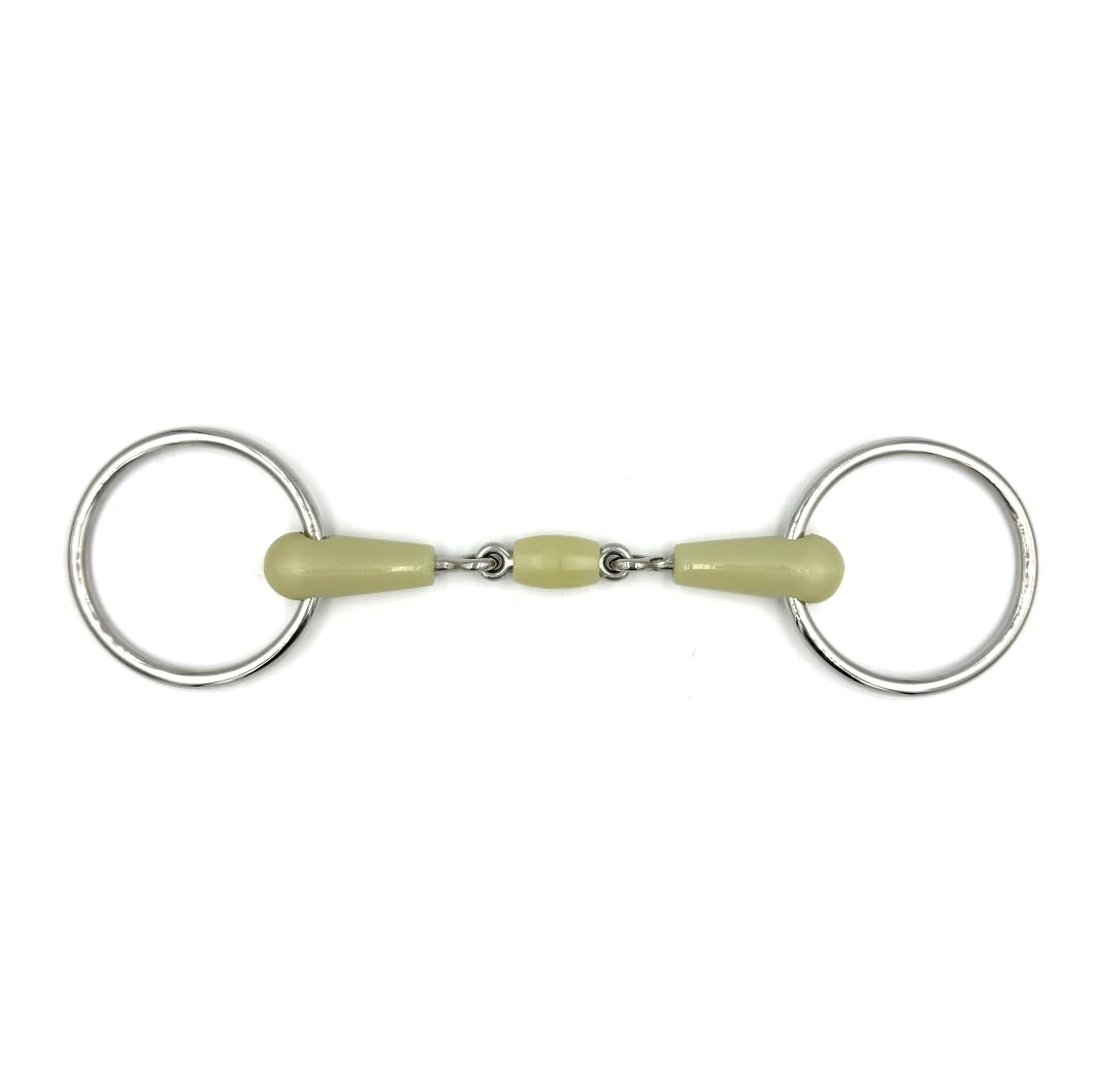 ES0043 Gebiss Wassertrense Doppelt Gebrochen mit Apfel Apfelgeschmack Material Ringdurchmesser 65 mm Gebissstärke 18 mm (13.5 cm)