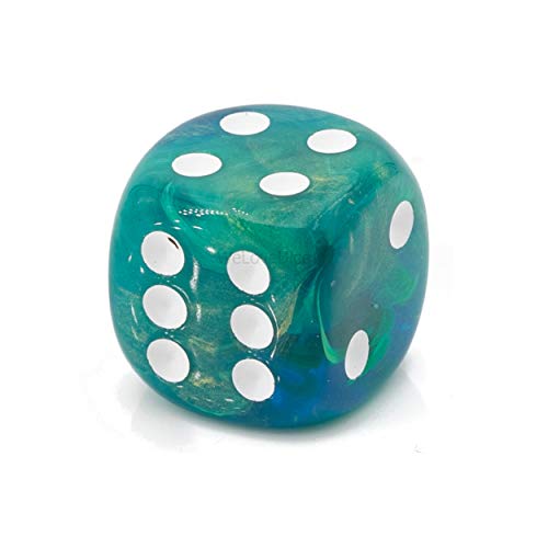Spielwürfel Welovebeads W6 in grün/weiß, 5 Stück, 16mm