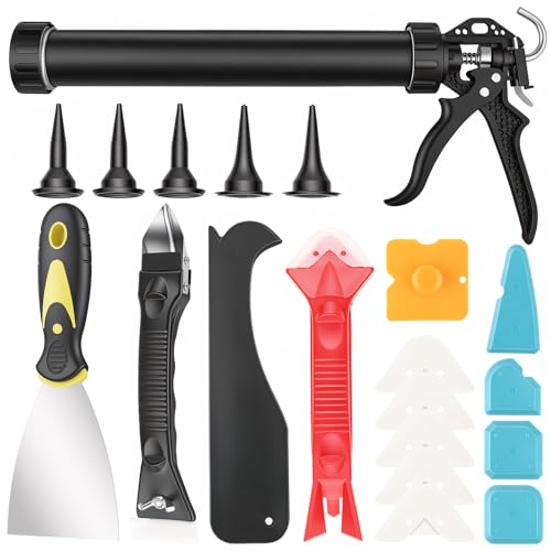 Gyfent Sausage Caulk Gun Kit 20 Oz & 10 Oz Convertible 5 Tips