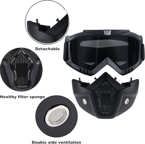 Image of Paintball Mask Anti Fog,Tactical Full Face Mask Ski Mask Goggles Detachable Adjustable,Motorcycle Riding Face Protection