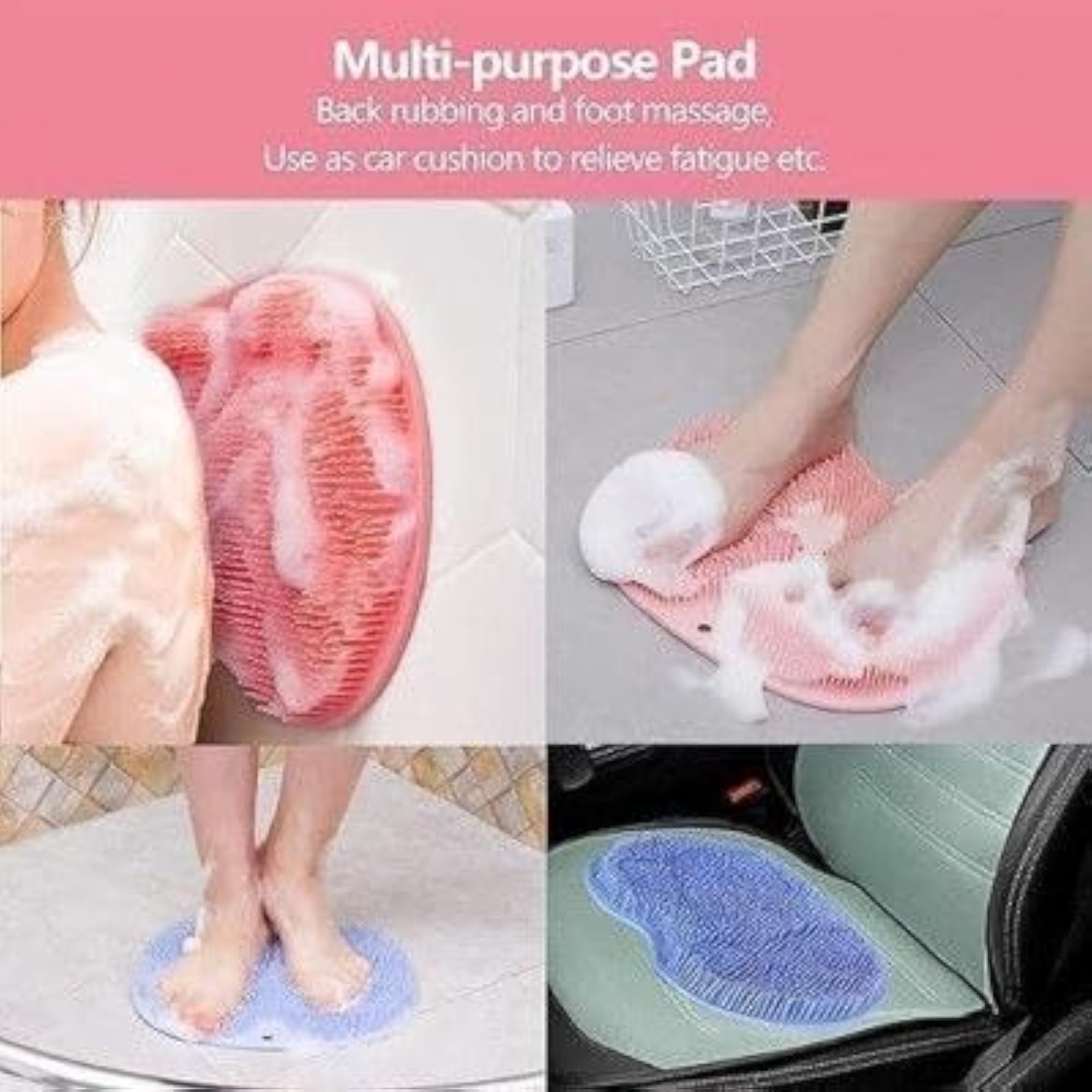 Shower Foot Scrubber with Non-Slip Suction Cups