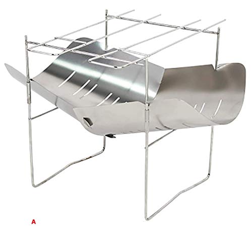 Grill Grill Mini Edelstahl Grill Camping Herd Kochregal Faltbare Holzkohle Grill Grill Halter Set Tragbare Outdoor Picknickausrüstung (Farbe: A)