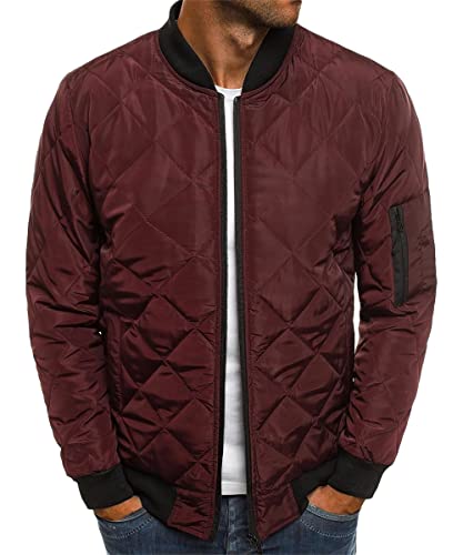[amatsu] [アマツ] 中綿ジャケット メンズ ライトダウン 軽量 アウトドア ジャンパー M ワインレッド