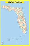 Map Of Florida Style A - 20x30 - Laminated Wall Map Poster for Homes, Classrooms and Offices - Vivid Colors, Easy to Read, Clean Layout