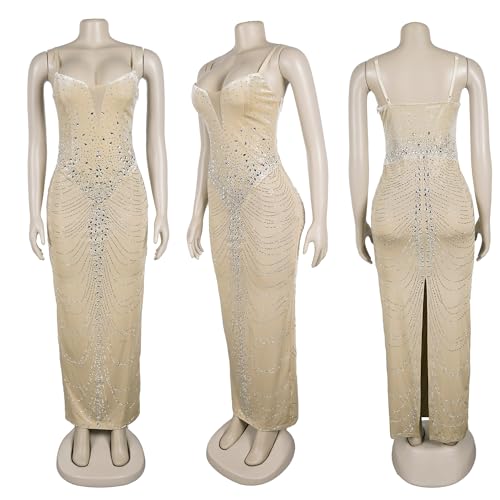 Image of Nagfar Women Rhinestone Sequin Birthday Party Sexy New Year Formal Dress